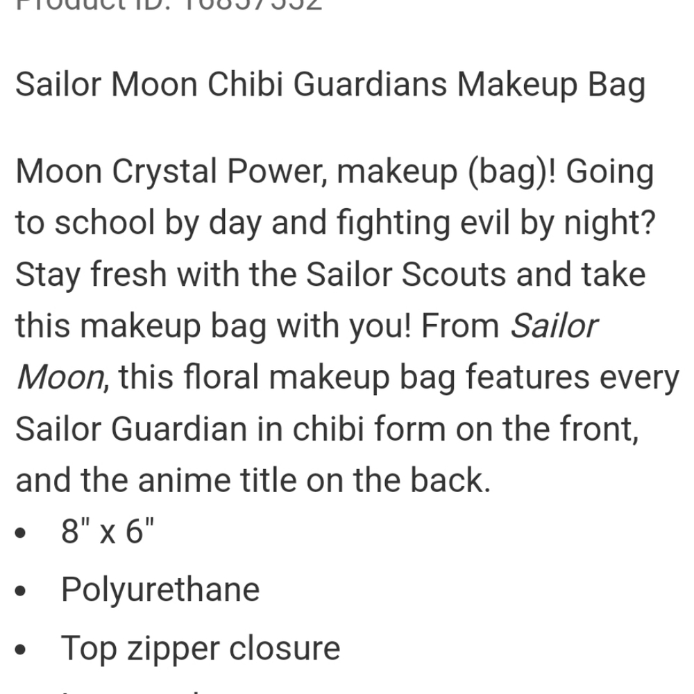 NWT Sailor Moon make-up bag - Picture 7 of 10